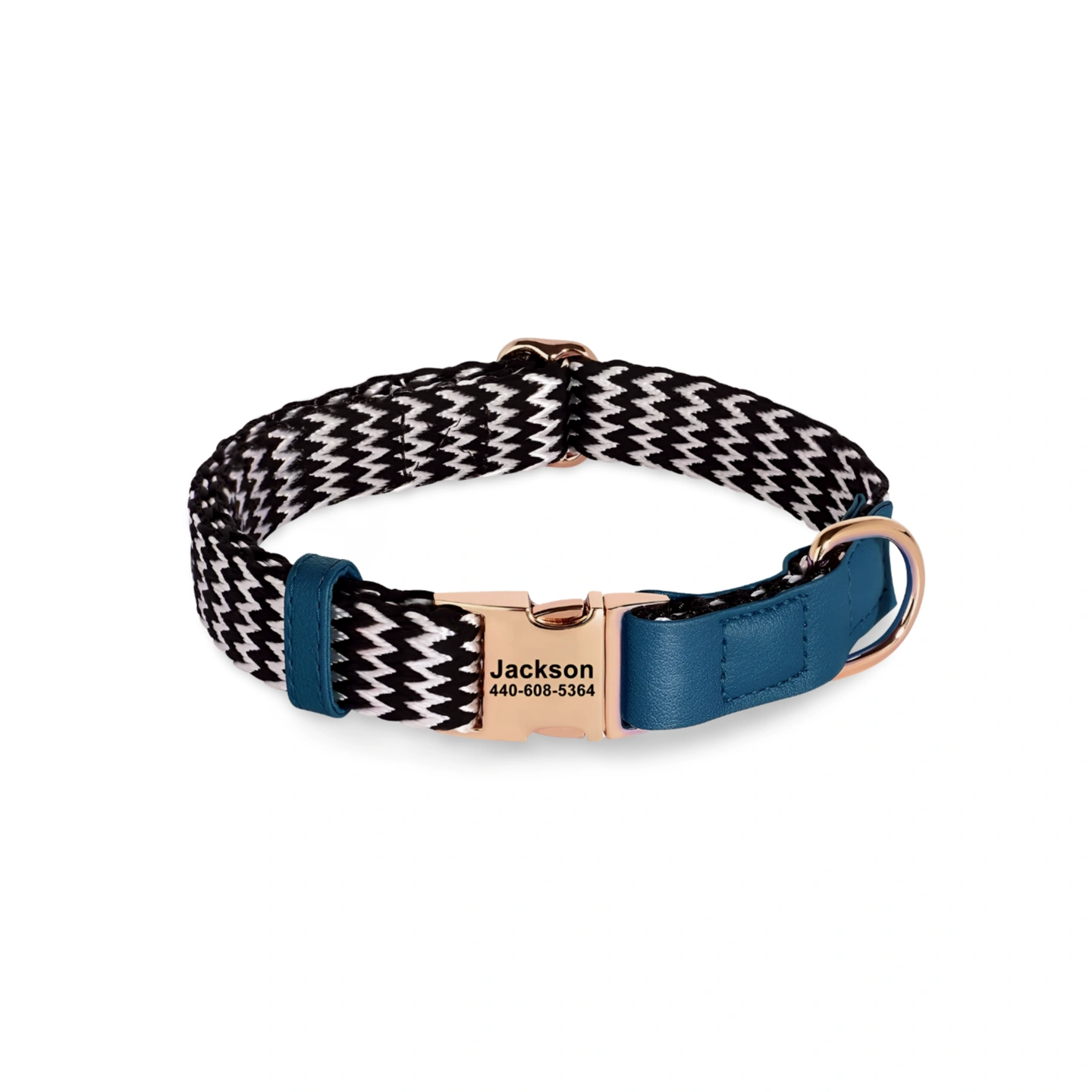 Dog Collar - Nylon Dog Collar with name 476 blue 3