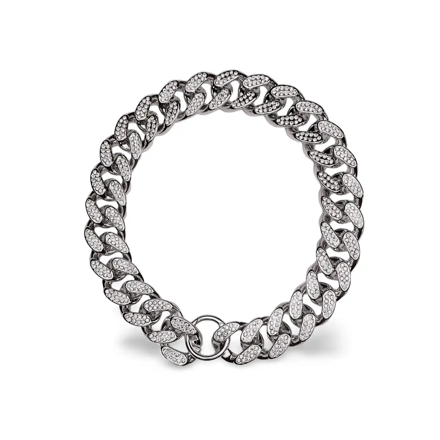 Dog Collar Chain Diamond Inlay Sparkle